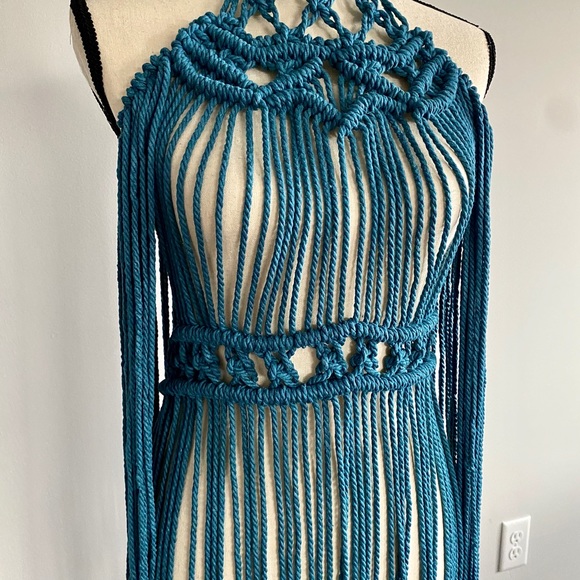 Handmade Macrame Crochet Dress Unique Small - Picture 13 of 16